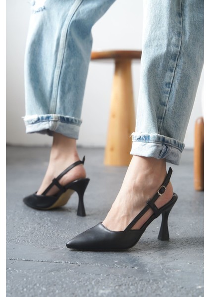 Kadın Barbos Topuklu Ayakkabı - Siyah-Deri modelleri