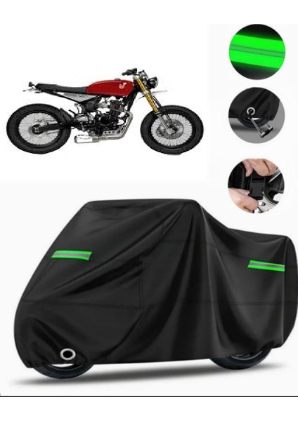 Mutt Razorback 125 Uyumlu Motosiklet Brandası Premium (Kilit Uyumlu)- Siyah - MPRO9002