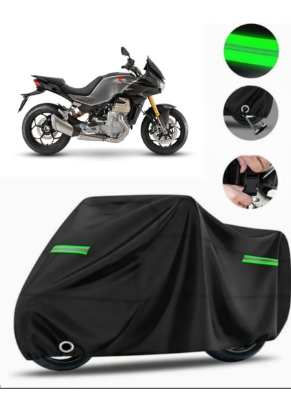Moto Guzzi V100 Mandello S Uyumlu Motosiklet Brandası Premium (Kilit Uyumlu)- Siyah - MPRO9002