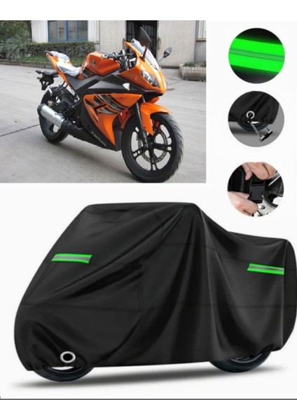 Kad?rga KDR-250 Uyumlu Motosiklet Brandası Premium (Kilit Uyumlu)- Siyah - MPRO9002