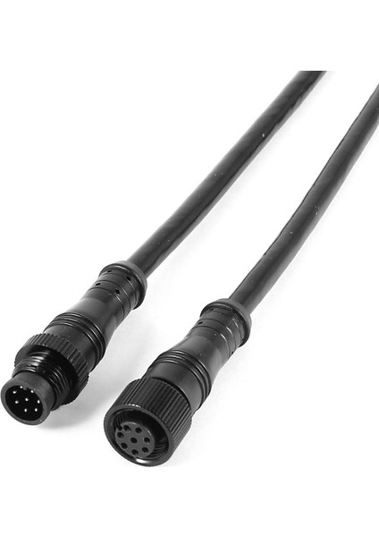 8 Pin M/f Fişli Su Geçirmez Konnektör Kablosu Siyah (Yurt Dışından)