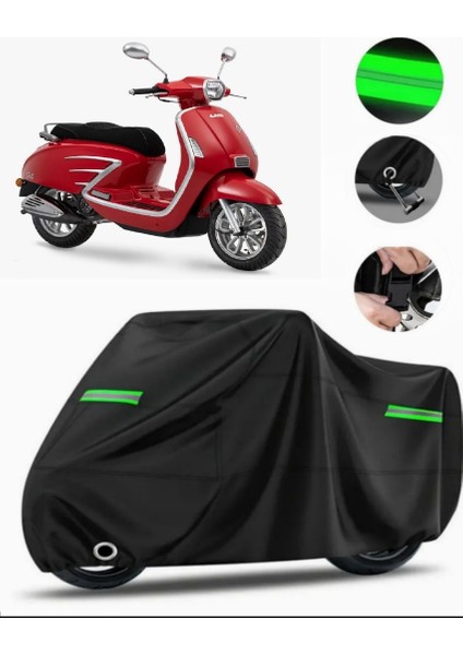 Dorado Akida Scooter 125 Uyumlu Motosiklet Brandası Premium (Kilit Uyumlu)- Siyah - MPRO9002