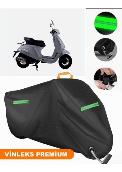Vinleks Siyah Altai Misk 50 Uyumlu Motosiklet Brandası Lüx Kalite (Kilit Uyumlu)