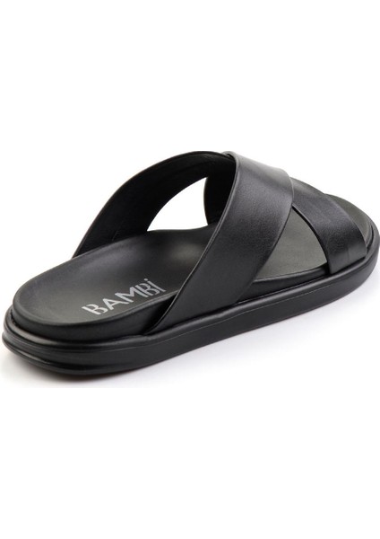 Siyah Leather Erkek Terlik E04863912543 modelleri
