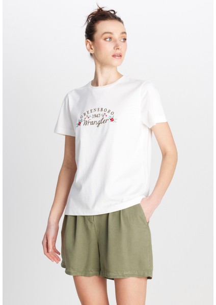 Regular Fit Normal Kesim Bisiklet Yaka %100 Pamuk Kırık Beyaz Tişört fiyatları