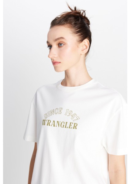 Regular Fit Normal Kesim Bisiklet Yaka %100 Pamuk Kırık Beyaz Tişört fırsatları