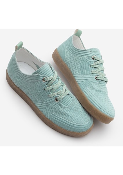 Kadın Sneaker Işlemeli Nakışlı Renkli Bağcıklı Spor Ayakkabı Valgin