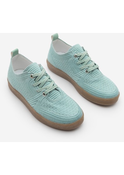 Kadın Sneaker Işlemeli Nakışlı Renkli Bağcıklı Spor Ayakkabı Valgin