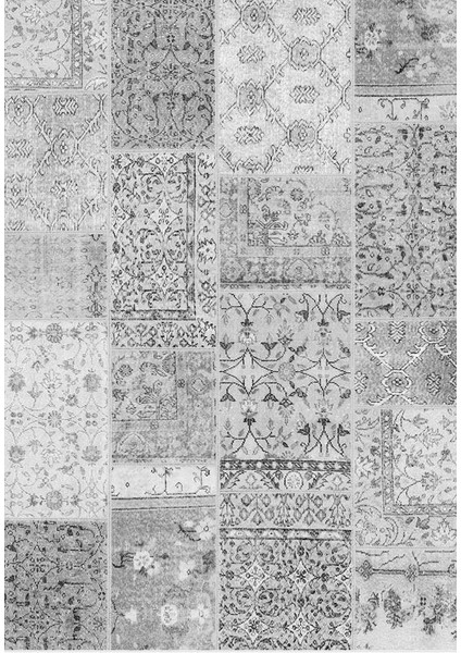 Siesta Patchwork 32-461 Etnik Eskitme Desenli Dokuma Tabanlı Yıkanabilir Şönil Salon ve Oda Halısı