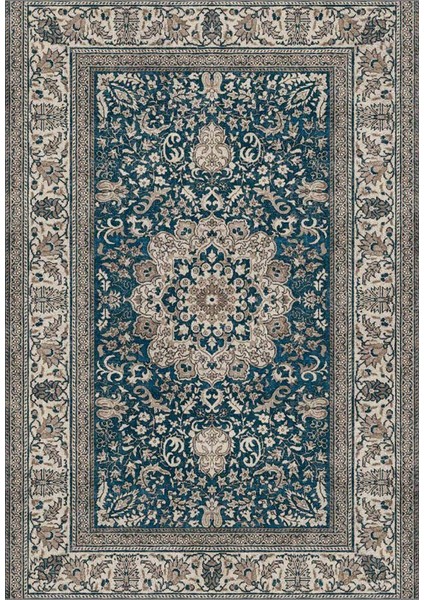 Dream 32-026 Etnik Eskitme Desenli Dokuma Tabanlı Yıkanabilir Şönil Salon ve Oda Halısı