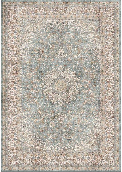 Dream 32-032 Etnik Eskitme Desenli Dokuma Tabanlı Yıkanabilir Şönil Salon ve Oda Halısı
