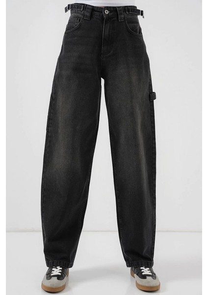 Yüksek Bel Kot Pantolon 6701 - Siyah