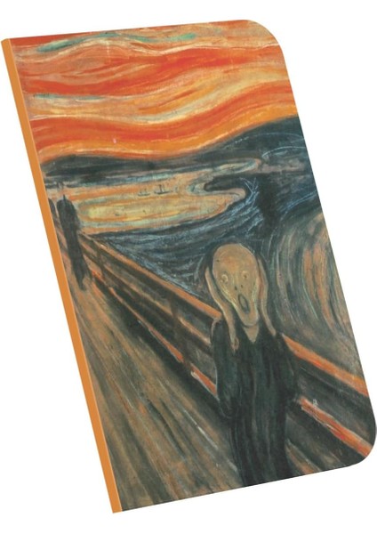 The Scream, Edward Munch 1893, A4 Defter Xıı, Çizgisiz, Toplam 64 Sayfa, Tel Dikiş, Esnek Kapak, Oval Kenar, Tuval Doku, 60 Gram, Sarı Krem Renk, 21X29,7X0,5CM