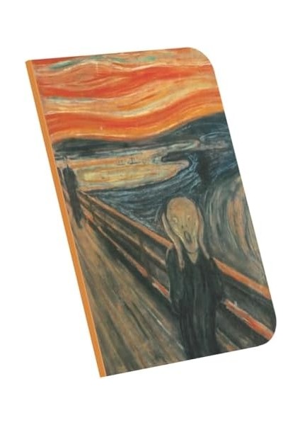 The Scream, Edward Munch 1893, A4 Defter Xıı, Çizgisiz, Toplam 64 Sayfa, Tel Dikiş, Esnek Kapak, Oval Kenar, Tuval Doku, 60 Gram, Sarı Krem Renk, 21X29,7X0,5CM