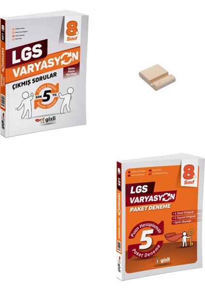 Lgs 8. Sınıf Varyasyon Çıkmış Sorular ve 5li Paket Deneme + Telefon Tutucu