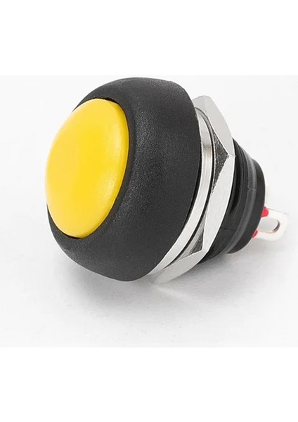 12MM PBS-33B 2 Pin Push Buton Sarı On Off 1A 250V Mini Yuvarlak Su Geçirmez Anahtar Momentary Switch