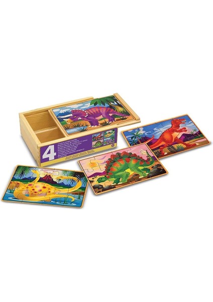 & Doug - 13791 - 4 Puzzle Ahşap - Dinozor