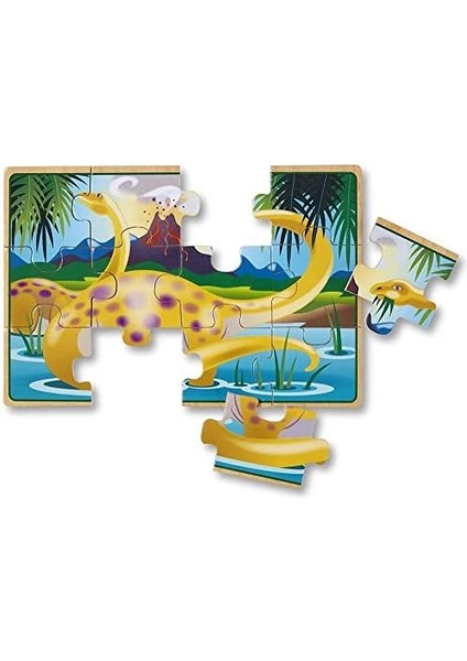 & Doug - 13791 - 4 Puzzle Ahşap - Dinozor