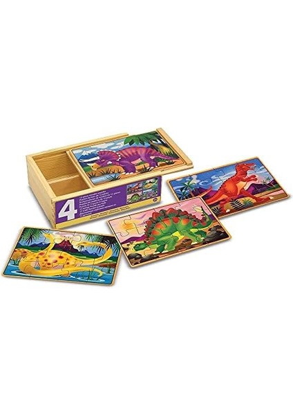 & Doug - 13791 - 4 Puzzle Ahşap - Dinozor