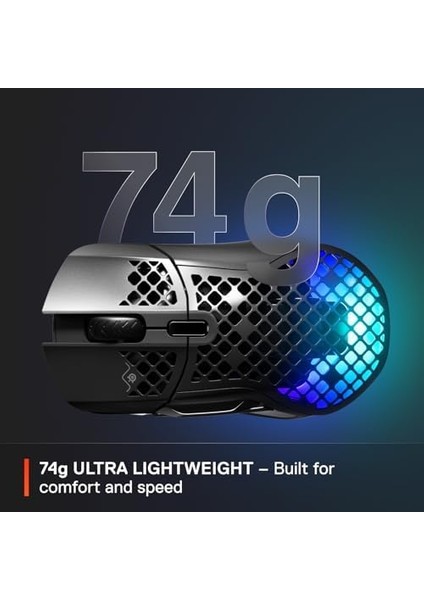 Aerox 5 Wireless Gaming Mouse - 74 Gram, 9 Tuşlu - Bluetooth/2,4 Ghz - IP54 Suya ve Toza Dayanıklı - Pc/mac - Siyah modelleri