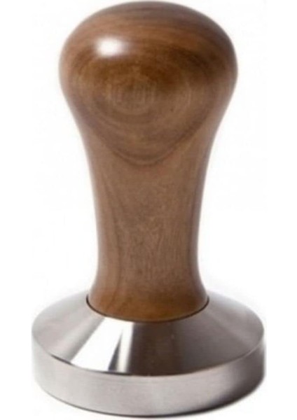 Kahve Tamperi - Ahşap Ergonomik Sap - Düz Tabanlı - Kahve Düzleştirici - Çap: 58 mm - Profesyonel Kahve Makinesi Tamperi