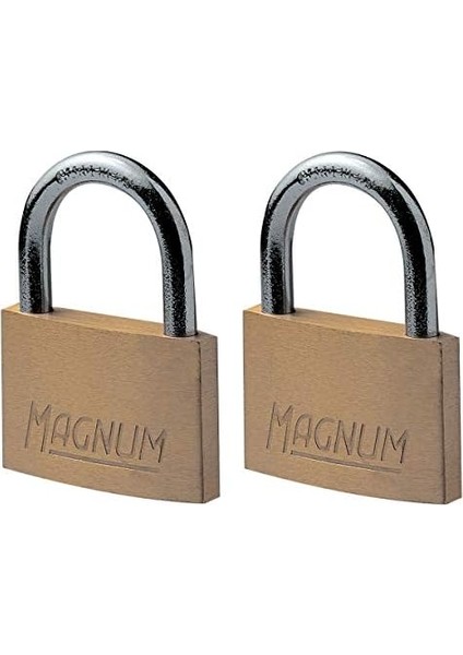 Lock CAD40T 2 Adet Masif Pirinçten Yapılmış Anahtarlı Büyük Asma Kilit Paketi, Altın Rengi, 5,4 x 4 x 1 cm