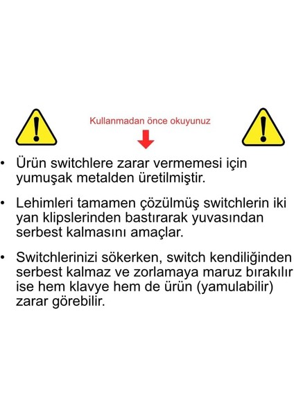 Mekanik Klavye Switch ve Tuş Kapağı Sökme Aparatı
