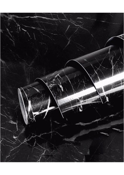 Mermer Desenli Siyah Tezgah Arasi Folyo Kaplama 5 m Tezgah Dolap Mutfak Kağıdı Yapışkanlı fiyatları