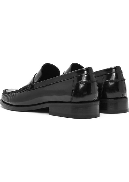 Erkek Siyah Deri Klasik Loafer 25SFD621122