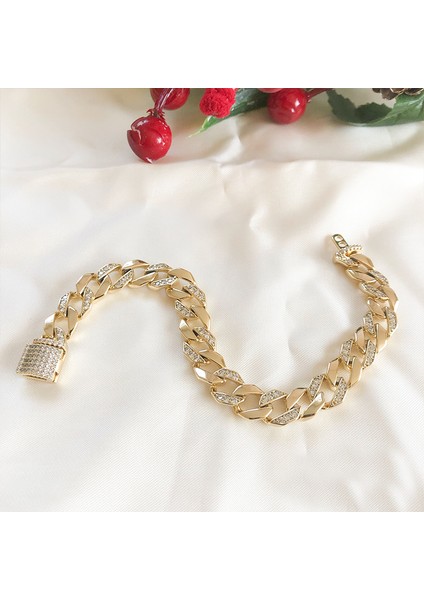Sıra Sıra Zirkon Taşlı Gold İtalyan Gurmet Zincir Bileklik fırsatları