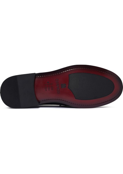 Erkek Bordo Deri Klasik Loafer 25SFD621122