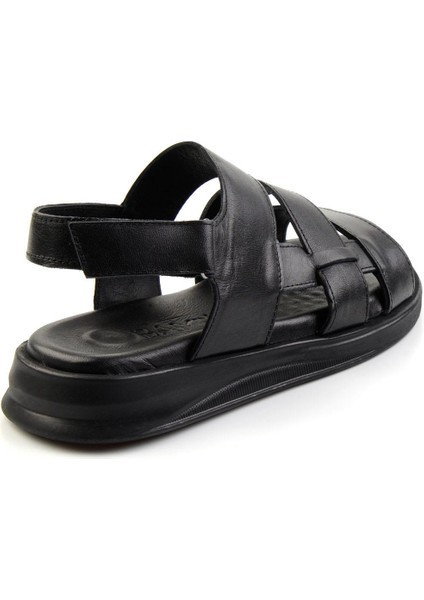 Siyah Leather Erkek Sandalet E05433501043 modelleri