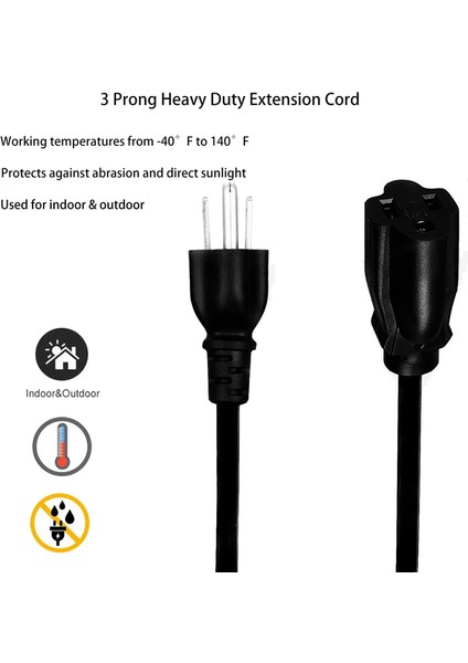Su Geçirmez Anahtarlı 3 Uçlu Uzatma Kablosu, Anahtarlı 1875W Ağır Hizmet Uzatma Kablosu, 14AWG 1.5ft, 1 Paket Abd Fişi (Yurt Dışından) indirimleri