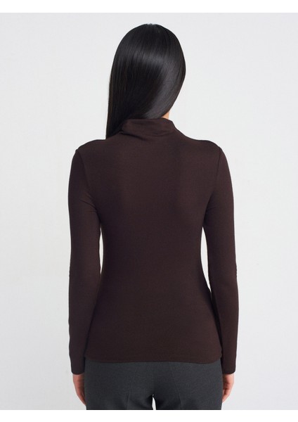 31391 Dik Yaka Uzun Kollu Top-Kahve M. fiyatları