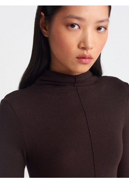 31391 Dik Yaka Uzun Kollu Top-Kahve M. fırsatları