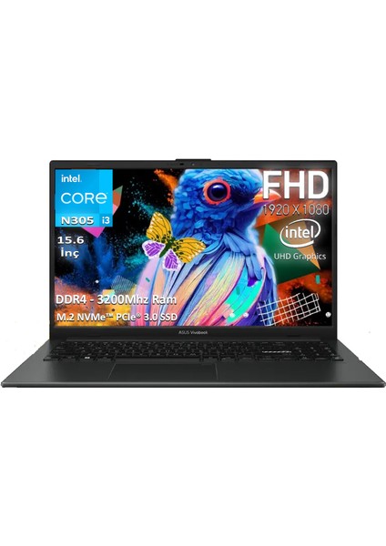 Vivobook Go 15 Intel Core I3-N305 8gb 1tb SSD 15.6" Fhd Windows 11 Pro Taşınabilir Taşınabilir Bilgisayar E1504GA-NJ276 P6