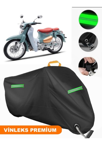 Vinleks Siyah Kamax Cub Pro 125 Uyumlu Motosiklet Brandası Lüx Kalite (Kilit Uyumlu)