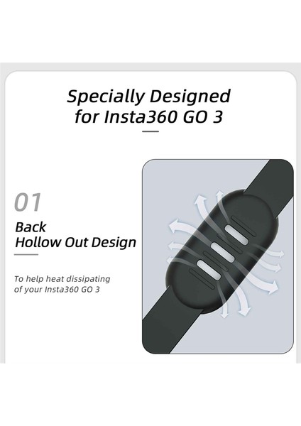 Sunnylife INSTA360 Go3 Spor Genişletme Kayışı Silikon Koruyucu Kılıf Monteli Bilek Kayışı Sırt Çantası Kayışı, 1 Set Siyah (Yurt Dışından) fırsatları