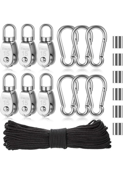 304 Paslanmaz Çelik Kasnak Tel Halat U-Ring Askı Kasnak Kanca Kanca Tasarrufu Aracı (Yurt Dışından)