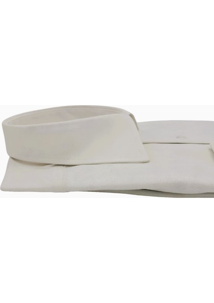 Bej Comfort Fit Uzun Kollu Erkek Gömlek