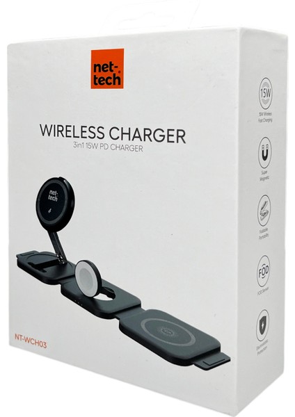 NT-WCH03 3in1 18W Kablosuz Wireless Şarj