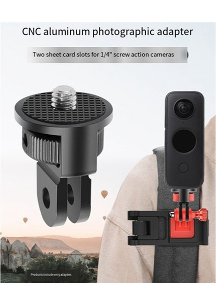 Gopro Serisi Djı INSTA360 Spor Kamera Aksesuarları Çok Işlevli 1/4 Adaptör Arayüzü 1/4 Adaptör, Kırmızı (Yurt Dışından)