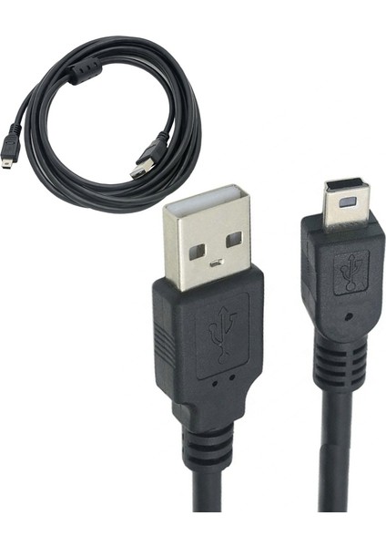 STT-547 Mini USB 2.0 5 Pin Filtreli V3 Şarj Data Kablosu 1,5 Metre