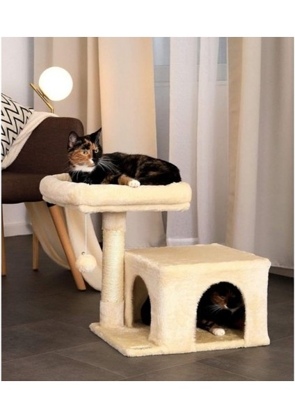 Komfor Stepli Yuvalı Kedi Tırmalaması Beyaz
