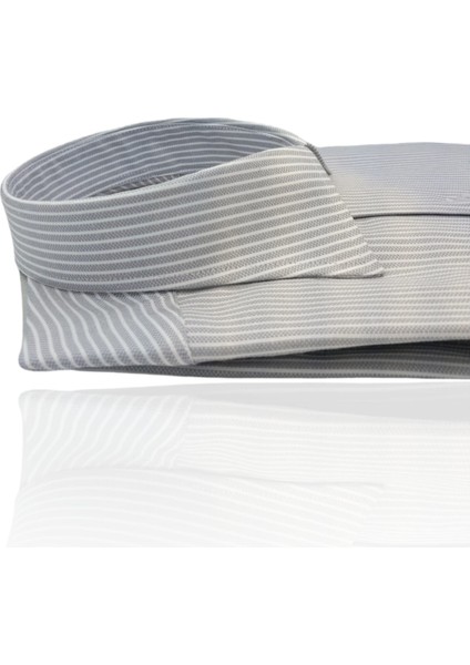 Gri Çizgili Comfort Fit Uzun Kollu Erkek Gömlek modelleri