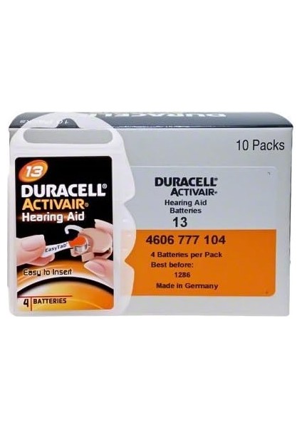 60X Activair Tip 13 Turuncu Işitme Cihazı Pili