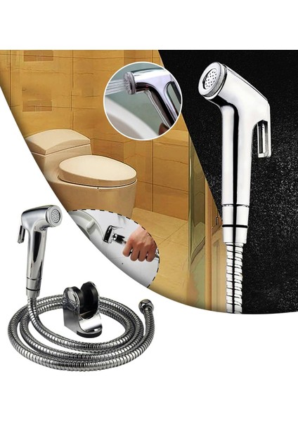 El Tipi Bide Püskürtücü Tuvalet Banyo Yaylı Hortum Duvar Braketi Seti, Closestool, Çömelme Tavası, Su Çiçeği, Banyo Hijyeni İçin Zemin Temizleme Bezi Bezi
