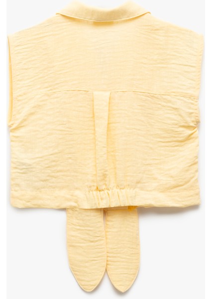 Bağlama Detaylı Düğmeli Kolsuz Gömlek fiyatları