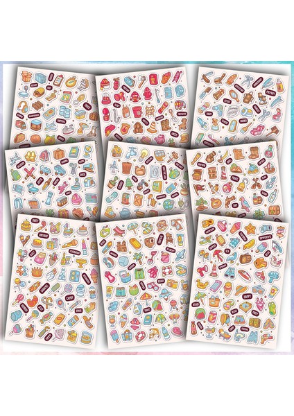 Sticker Seti Günlük Ajanda ve Defterlere Etiket, Öğretmen-Öğrenciler, Erkek-Kız Çocuk ve Yetişkinlere Kendinden Yapışkanlı Eğlenceli Çıkartmalar (Günlük Yaşam 550 Sticker)