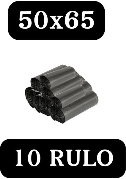 Çöp Torbası Siyah Orta Boy 20'li 10 Rulo Ultra Kalın 50x65